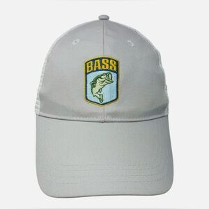 Bass Strapback Mesh Back Trucker Hat‎ Gray One Size Embroidered Member New